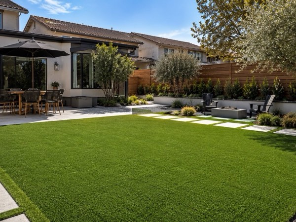 artificial turf installation in a Burbank California backyard